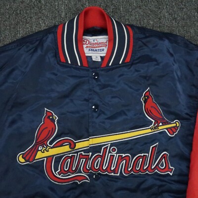 VINTAGE St Louis Cardinals Jacket Small Blue Starter Diamond