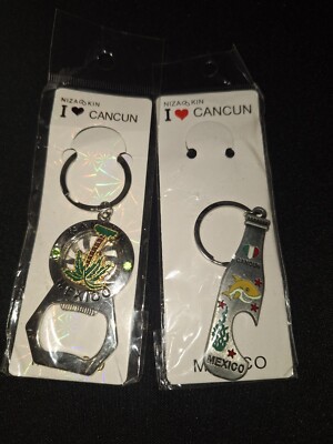 2 Cancun bottle opener keychains NEW