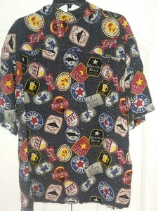 beer button up shirt