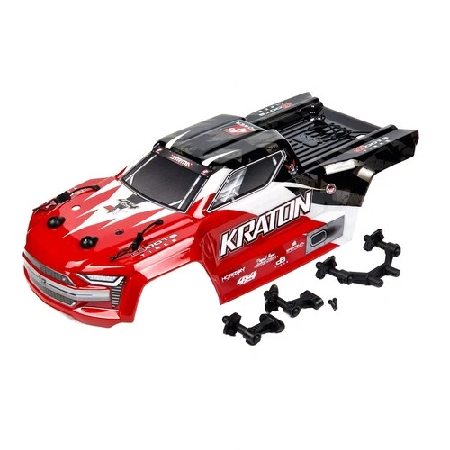 ARRMA Kraton 4S BLX 4X4 Body Shell Bodyshell Red/Black Decals Body Mounts - Picture 1 of 6