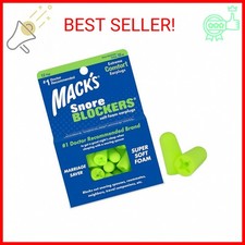 Mack  s Snore Blockers Soft Foam Earplugs, 12 Pair   32 dB High NRR, 37 dB SNR  