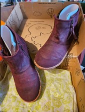 Livie  Luca Girls Pomegranate Burgundy Rook Ankle Boots Comfort Zipper Size 3Y