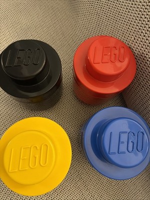 Lot of 4 LEGO Storage Boxes/Lids  7.5'' Tall x 5'' Stackable Organizers