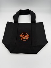 Trader Joe  s Reusable Canvas Tote Bag   Black Orange   Limited Edition   New