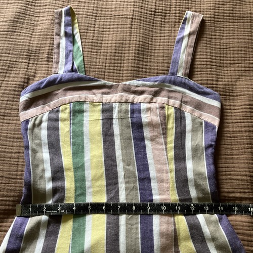 Toast Vintage 50s Style Sundress Retro Stripes Pastels Cotton Fit & Flare UK6/8 - Picture 8 of 14