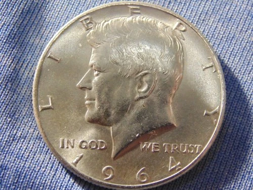 1- 1964 p John F Kennedy Silver Half Dollar 90% Silver Uncirculated  #AS56