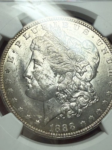 1888-O Morgan Silver Dollar Scarface MS62 Vam-1B4 DBO VLDS TOP-100 Huge Scar