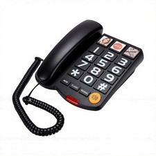 Extra Loud 110dB Landline Phone Big Button Phone For Seniors With 3 Photo Sp BT0