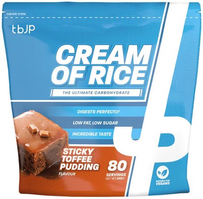 Trained by JP Cream of Rice, 2000 g Beutel, Sticky Toffee Pudding