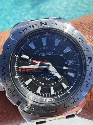 Seiko 8F56 HAQ Perpetual Calendar 200m Tool Watch Compass Map