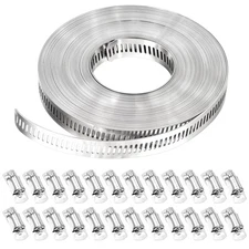 33FT Hose Clamps304 Stainless Steel Hose Clamp Assortment Kit DIY Metal Strap...
