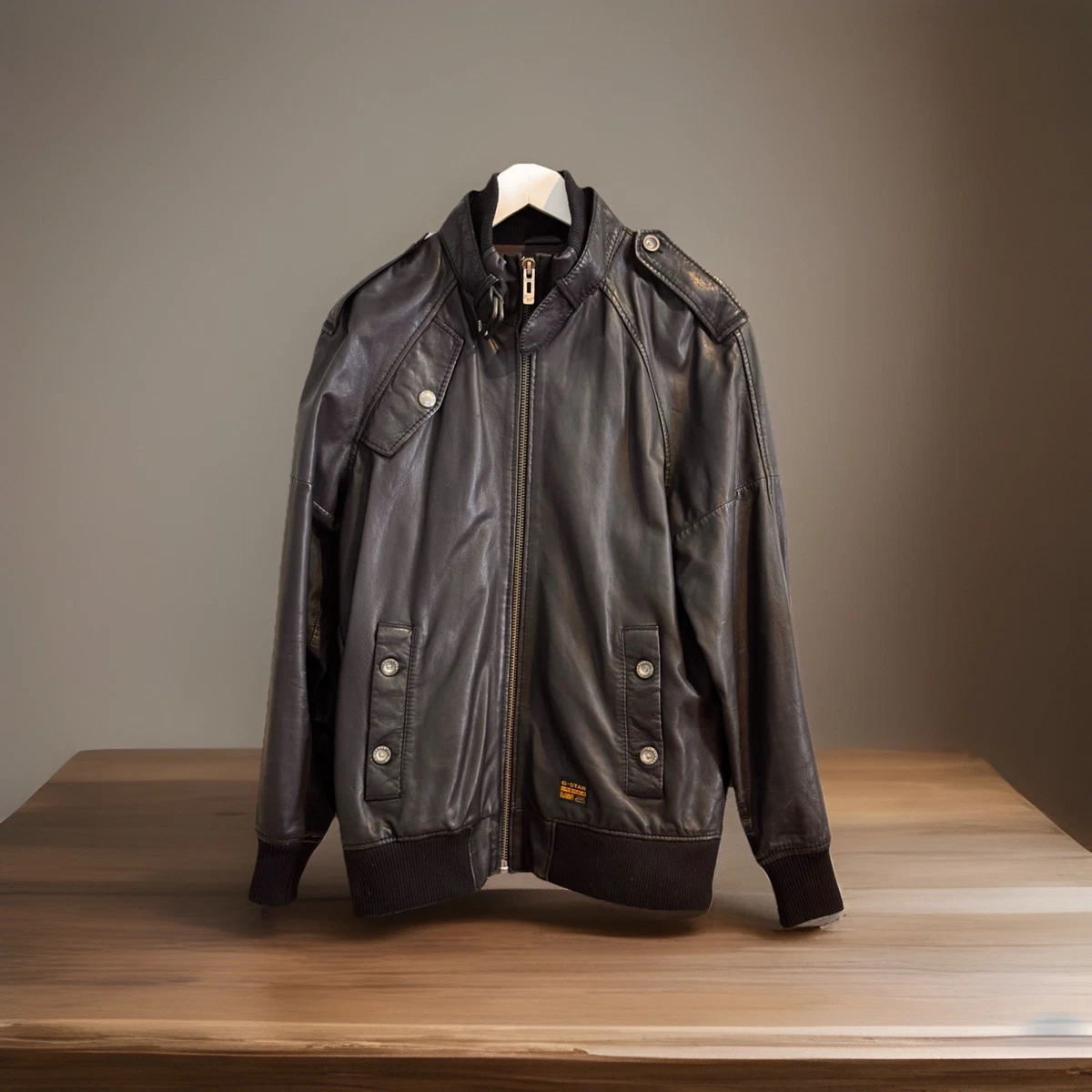 g star raw leather jacket products for sale | eBay