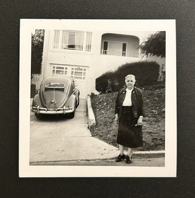 1951 52 Oval Window Volkswagen Beetle VW Bug Snapshot B/W