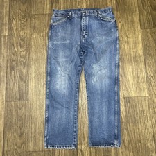 Wrangler 13MWZGK Cowboy Cut Jeans Mens 36x30 Blue Stonewash Straight Leg Denim