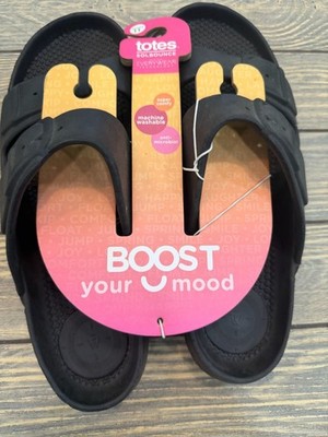 Totes Solbounce Everywear Womens Black Sandals Size 11 Super Comfy & Machine Was
