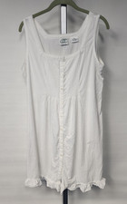 Laura Ashley White Cotton Sleeveless Dress Medium Cottagecore Prairie Romantic