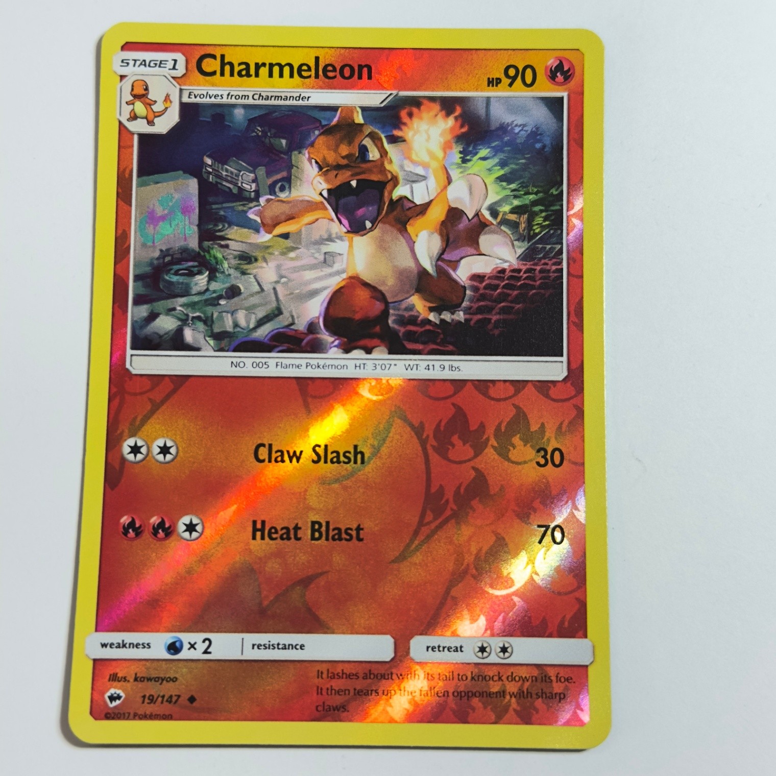 Charmeleon 19/147 Uncommon Reverse Holo Card SM - Burning Shadows Pokemon TCG NM