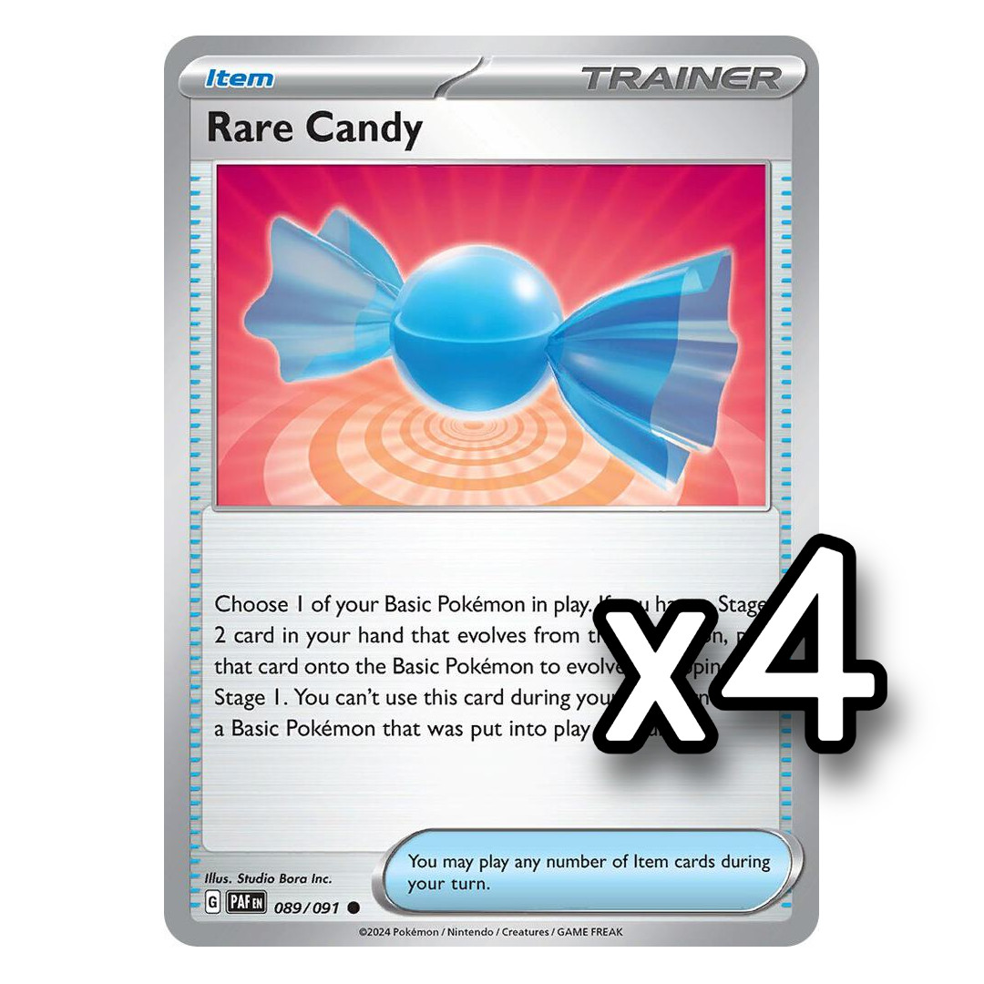 4x Rare Candy 089/091 Paldean Fates English Pokemon Card Non Foil Playset x4