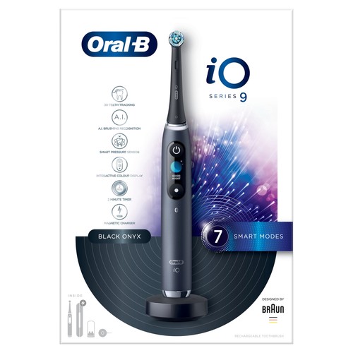 Oral-B iO9 Black Onyx Electric Toothbrush Rechargeable with Advanced AI + 1