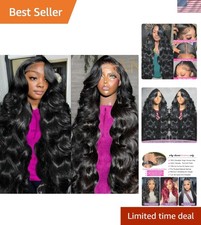 Pre-Plucked 26" Body Wave HD Lace Front Wig - Luxurious Human Hair for Women