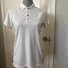 RLX Ralph Lauren Women’s White Performance Top Golf Polo Shirt Small