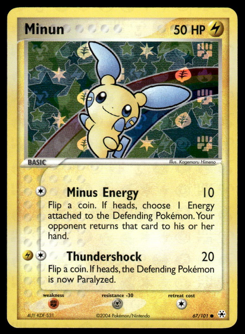 Pokemon TCG Hidden Legends #67/101 Minun Reverse NM