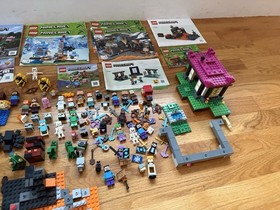 Lot of RARE LEGO Minecraft Minifigures + Sets 21183 21185 21131 21124 21252 More