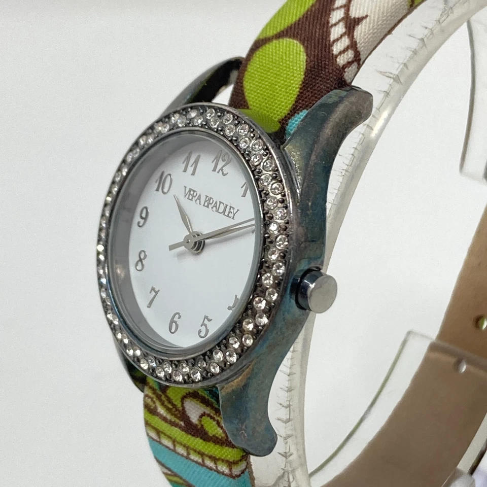 Женские часы Vera Bradley серебристые 26 мм патина кристалл блестящий новый аккумулятор 8 дюймов - Изображение 4 из 4