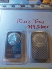 2 - 5 troy oz silver bullion bars .999 VERY NICE BARS/ SHINY ENCASED  NOS!