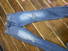 Cello Women's Skinny Jeans Blue Denim Stretch Distressed Mid Rise