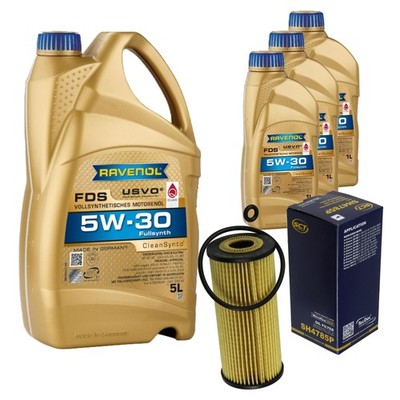 SCT Inspektionspaket 8L RAVENOL FDS 5W-30 für KIA Stinger 3.3 T-GDi 4WD