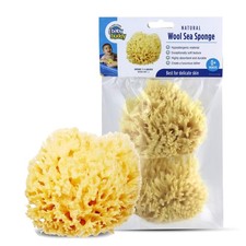 Baby Buddy Natural Wool Sea Sponge, Newborn Bath 1 Count Pack of 2 , Brown