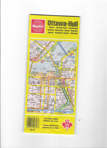 Ottawa-Hull and Area 1996 edition map, MapArt Publishing