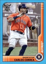2021 Topps Big League Carlos Correa #110 Electric Blue Houston Astros 32P