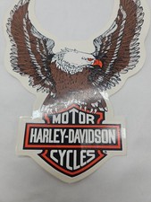 Harley-Davidson Grey Orange Eagle Bar Shield Decal window Sticker Emblem