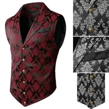 Casual Sleeveless Vest for Men  Vintage Retro Steampunk Gothic Style Waistcoat