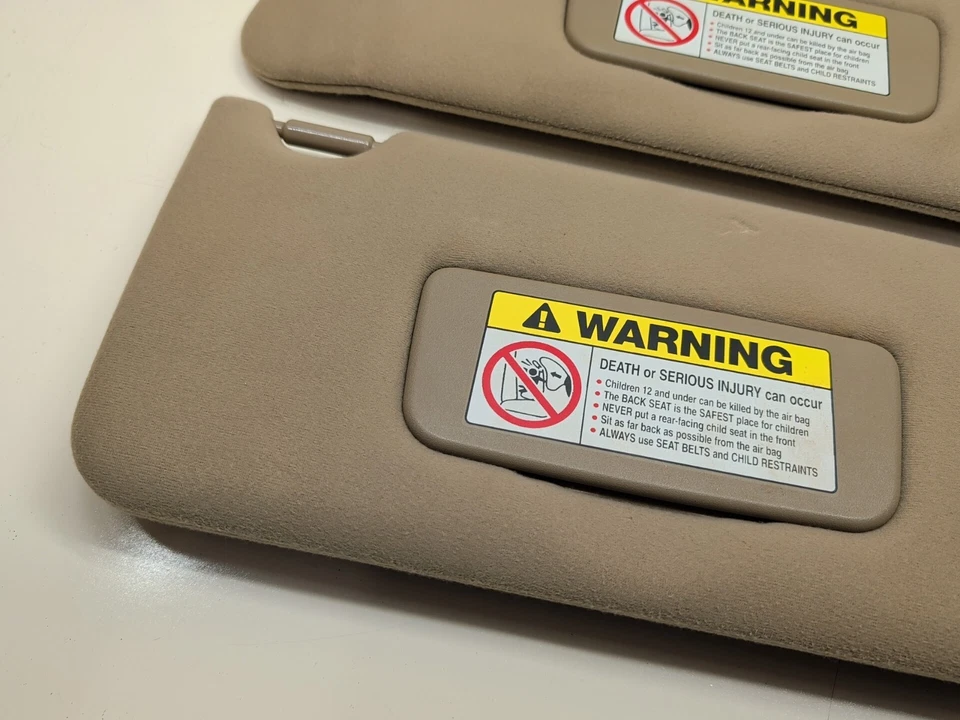 2001 2006 Acura Mdx / TL Sun Visor Driver & Passenger RH LH SET W/LIGHTS TAN OEM - Image 3 of 4