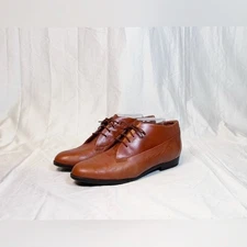 Vintage Retro 80s Easy Spirit Brown Leather Lace Up Booties Ankle Boots~9.5~