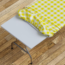 Tablecloth -Fitted with Elastic, Vinyl with Flannel Back, Fits for Table 60"X 30