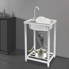 Kitchen Sink with 360  Adjustable Faucet, Stainless Steel Sink, Single Bowl Sink