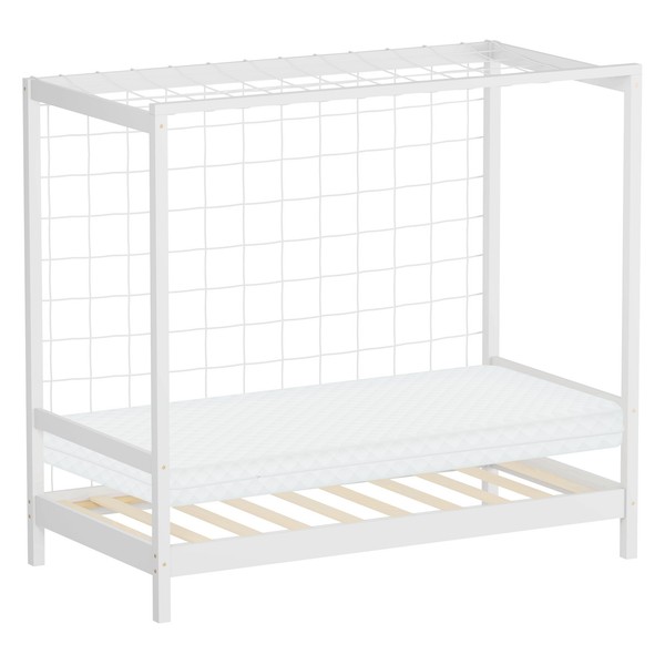 Kinderbett Mit Matratze FußBalltor Jugendbett Kiefernholz Handballtor 80X160 Cm-image