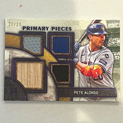 Topps 2024 Museum Collection Pete Alonso Primary Pieces Quad Relic Sapphire /20