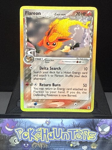 Pokemon Card Flareon 5/113 EX Delta Species Reverse Holo Light Play