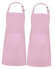  2 Pcs Chef Apron Adjustable Baker Costume with Pockets Mon Girl Apron for 