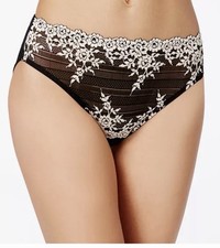WACOAL 841191 Embrace Lace Hi-Cut Brief Panties Medium Black NEW