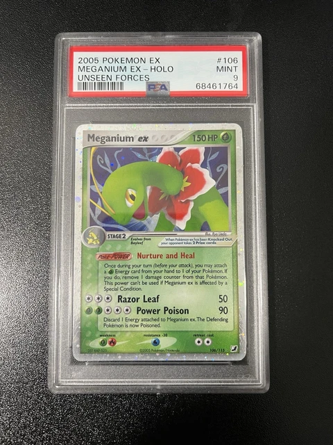 2005 Pokemon EX Unseen Forces Meganium ex #106/115 Holo PSA 9 MINT