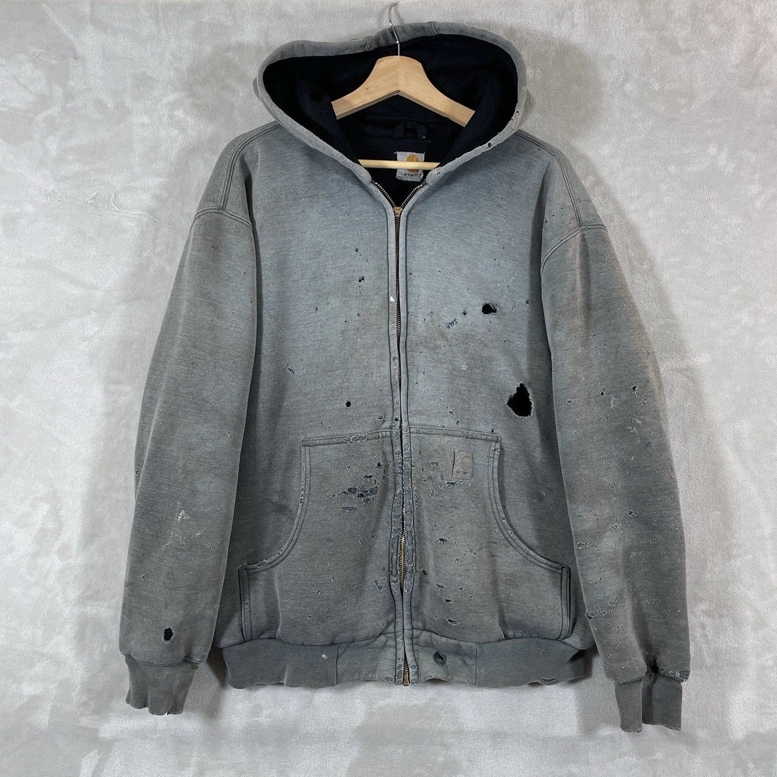 Vtg Carhartt Thermal Lined Double Face Hoodie Mens XL Distressed Sun Fade Thrash
Opens in a new wind
