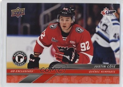 2024-25 Upper Deck CHL Exclusives 64/100 Justin Cote #287 0n1y