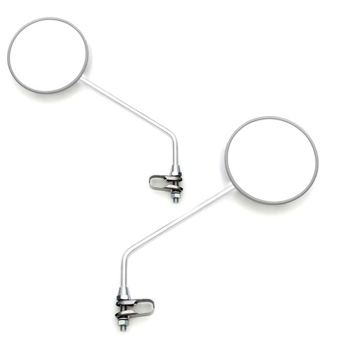 8mm Universal Round Motorcycle Mirrors With Clamp Chrome Pair eBay