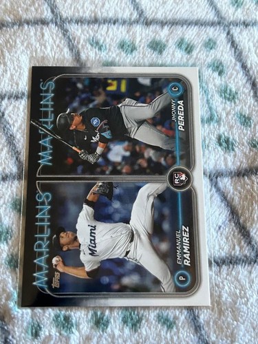 1124-23 2024 Topps Update RC Miami Marlins Johnny Pereda Emmanuel Ramirez